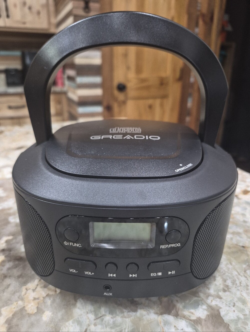 Greadio Portable CD Player Boombox With Aux